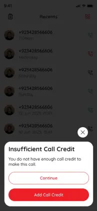 SimBuster call error or insufficient Call Credit message