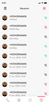 View incoming outgoing and missed calls in SimBuster