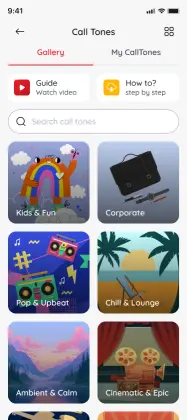 Choose music or audio CallTones for a SimBuster phone number