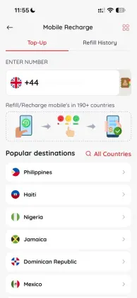 Send a prepaid mobile top-up with SimBuster