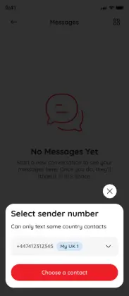 Choose which SimBuster phone number sends an SMS