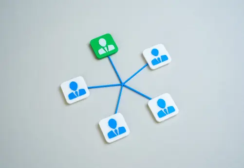 Business team using smart call routing to connect customer calls with the right person